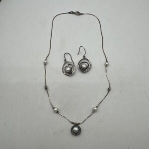 SHABLOOL DIDAE Israeli Natural Pearl 925 Sterling Silver 925 Necklace & Earrings